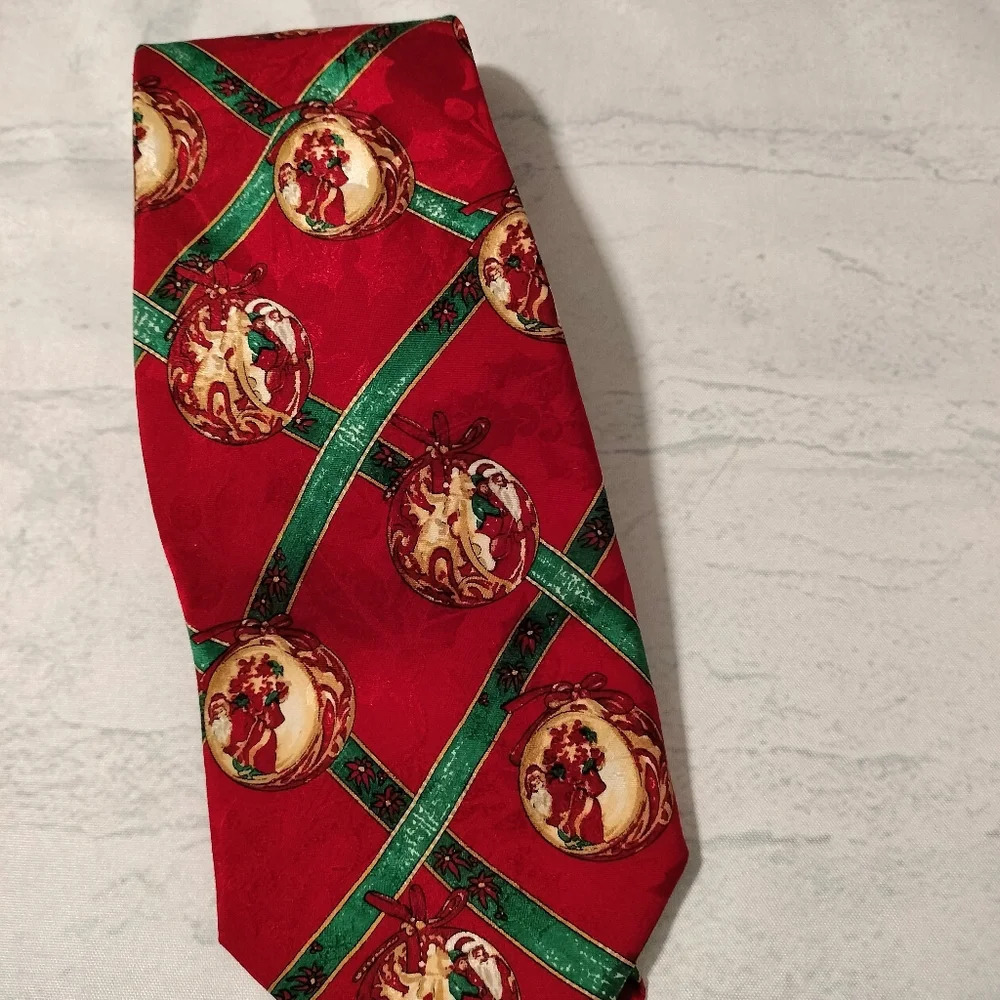 Parisian Robert Talbott Men's Tie Silk Hand Sewn Italy Christmas Santa Holiday - Picture 10 of 10